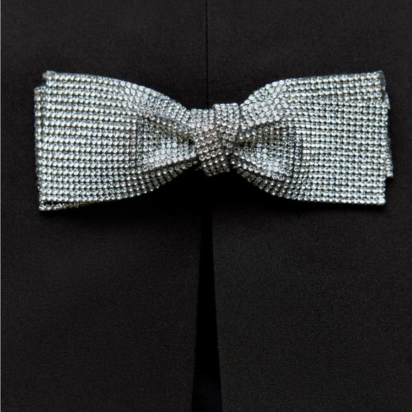 zara | black | rhinestone bow mini skirt - Picture 4 of 11